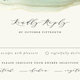 "Flow" - RSVP Postcards in Emerald by Three Kisses Studio - Detail