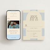 "Checker Wash" - RSVP Postcards in Ivory by Baumbirdy - FREE Wedding Website