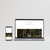 "Empire" - RSVP Postcards in Dusty Blue by Jennifer Postorino - FREE Wedding Website