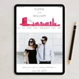 "Skyline - New York" - RSVP Postcards in Magenta by Laura Condouris - FREE Wedding Website