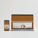 "Modern Traditionalist" - RSVP Postcards in Butterscotch by Morgan Kendall - FREE Wedding Website