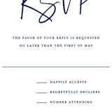 "Semi Formal" - RSVP Postcards in Navy by Kerry Doyle - Detail