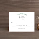 "Painted Leaves" - RSVP Postcards in Evergreen by Olivia Raufman - Front
