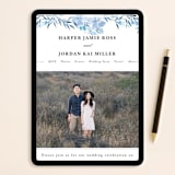 "Poetic Blue" - RSVP Postcards in Sky by Qing Ji - FREE Wedding Website