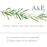 "Simple Sprigs" - RSVP Postcards in Fern by Erin Deegan - Detail