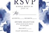 "Cornflower Wedding" - RSVP Postcards in Periwinkle by Chris Griffith - Detail