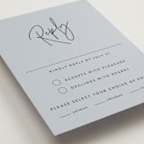 "Marked" - RSVP Postcards in Navy by JoAnn Jinks - Detail