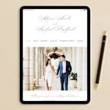 "Initial" - RSVP Postcards in Pearl by Jennifer Postorino - FREE Wedding Website