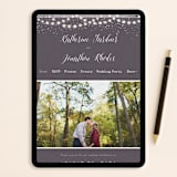 "Garden Lights" - RSVP Postcards in Plum by Hooray Creative - FREE Wedding Website