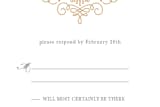 "Ornate Monogram" - RSVP Postcards in Faux Gold by Kristen Smith - Detail