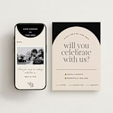 "Little party big love" - RSVP Postcards in Noir by Jessica Corliss - FREE Wedding Website