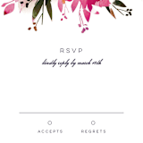 "Peeking Florals" - RSVP Postcards in Fuchsia by Lori Wemple - Detail