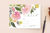 "Watercolor Floral" - RSVP Postcards in Olive by Yao Cheng Design - Front