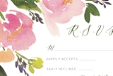 "Watercolor Floral" - RSVP Postcards in Olive by Yao Cheng Design - Detail