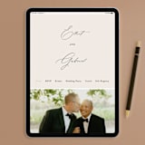 "Scripted Names" - RSVP Postcards in Ecru by Hooray Creative - FREE Wedding Website