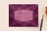 "Abstract Jewel" - RSVP Postcards in Amethyst by Rebecca Bowen - Front
