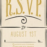 "Inked" - RSVP Postcards in Honey Bee by GeekInk Design - Detail