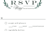 "Elegant Crest" - RSVP Postcards in Forest Green by Alethea and Ruth - Detail