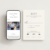 "Hepburn" - RSVP Postcards in Tuxedo by Megan Davis - FREE Wedding Website