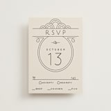 "Deco Nouveau" - RSVP Postcards in Cream by GeekInk Design - Front