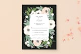 "Blooming Bouquet" - RSVP Postcards in Charcoal by Alethea and Ruth - Front