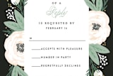 "Blooming Bouquet" - RSVP Postcards in Charcoal by Alethea and Ruth - Detail