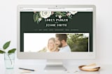 "Climbing Rose" - RSVP Postcards in Leaf by Alethea and Ruth - FREE Wedding Website
