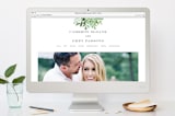 "Leafy ampersand" - RSVP Postcards in Mint Leaf by Jennifer Wick - FREE Wedding Website