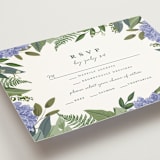 "Hydrangea Frame" - RSVP Postcards in Periwinkle by Susan Moyal - Detail
