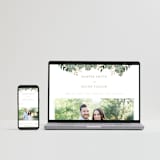 "Succulent Surround" - RSVP Postcards in Cloud by Susan Moyal - FREE Wedding Website
