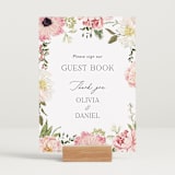 "Timeless Blooms" - Reception Signs in Peony by Susan Moyal - In Use