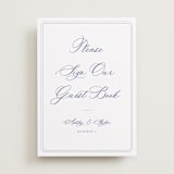 "watercolor flowers crest" - Reception Signs in Dusty Blue by Cass Loh - Front