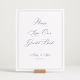 "watercolor flowers crest" - Reception Signs in Dusty Blue by Cass Loh - In Use