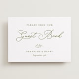 "Garden Script" - Reception Signs in Pistachio by Katherine Moynagh - Front
