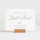 "Garden Script" - Reception Signs in Pistachio by Katherine Moynagh - In Use