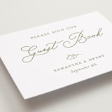 "Garden Script" - Reception Signs in Pistachio by Katherine Moynagh - Detail