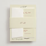 "Vintage Lovers" - Multi-Event RSVP Cards in Champagne by Helena Vitto - Assembled with Belly Band