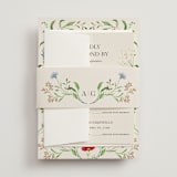 "Wild meadow" - Multi-Event RSVP Cards in Elder Flower by Sarah Knight - Assembled with Belly Band