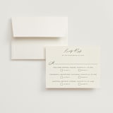 "Vineyard" - Multi-Event RSVP Cards in Olive by Sarah Brown - RSVP with Envelope