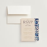 "Gilded" - Multi-Event RSVP Cards in Cerulean by GeekInk Design - RSVP with Envelope