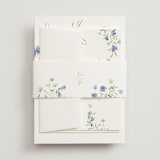 "Sweeping Meadow" - Multi-Event RSVP Cards in Aquamarine by Everett Paper Goods - Assembled with Belly Band
