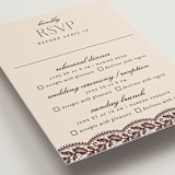 "Chantilly" - Multi-Event RSVP Cards in Burgundy by Erica Krystek - Detail
