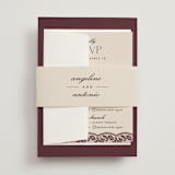 "Chantilly" - Multi-Event RSVP Cards in Burgundy by Erica Krystek - Assembled with Belly Band