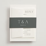 "In Love" - Multi-Event RSVP Cards in Cotton by Vanessa Doyle - Assembled with Belly Band