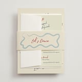 "Handwritten Letter" - Multi-Event RSVP Cards in Blue Velvet by Helena Vitto - Assembled with Belly Band