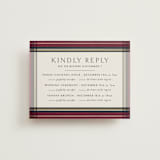 "Holiday Tartan" - Multi-Event RSVP Cards in Cranberry by Erin Deegan - Front
