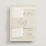 "Scripted Names" - Multi-Event RSVP Cards in Ecru by Hooray Creative - Assembled with Belly Band