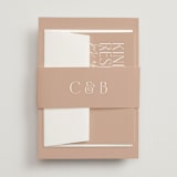 "Overlap" - Multi-Event RSVP Cards in Terracotta by Kelly Schmidt - Assembled with Belly Band