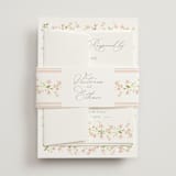 "Rosebud" - Multi-Event RSVP Cards in Peony by Baumbirdy - Assembled with Belly Band