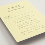 "Carlyle" - Multi-Event RSVP Cards in Chartreuse by Everett Paper Goods - Detail